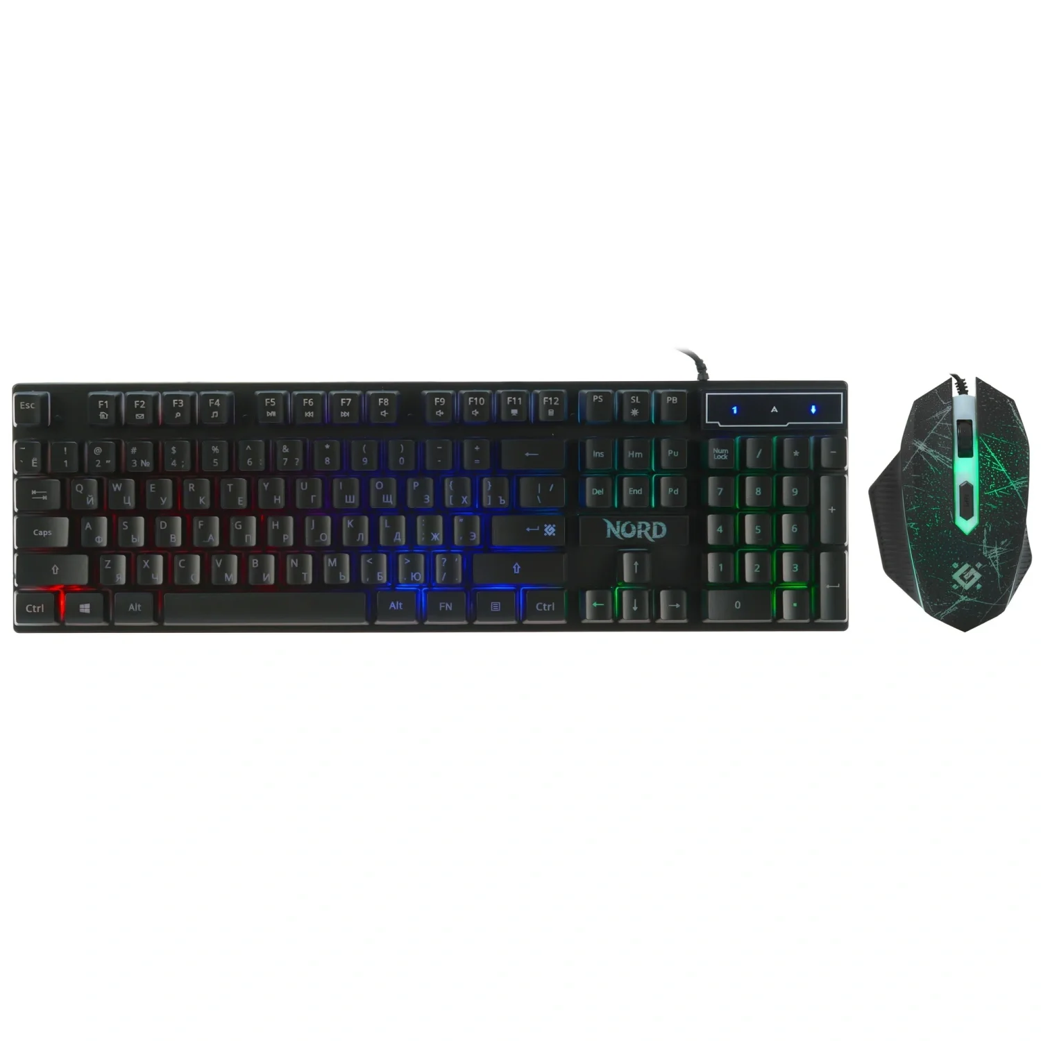 Комплект клавиатура+мышь Defender Nord GS-959 проводной, USB, 2400 DPI, чёрный