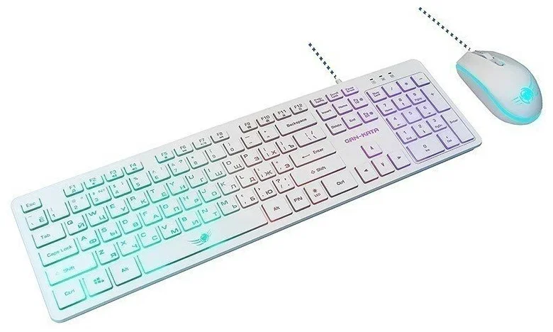 Комплект клавиатура+мышь Dialog KMGK-1707U проводной, USB, 1600 DPI, белый