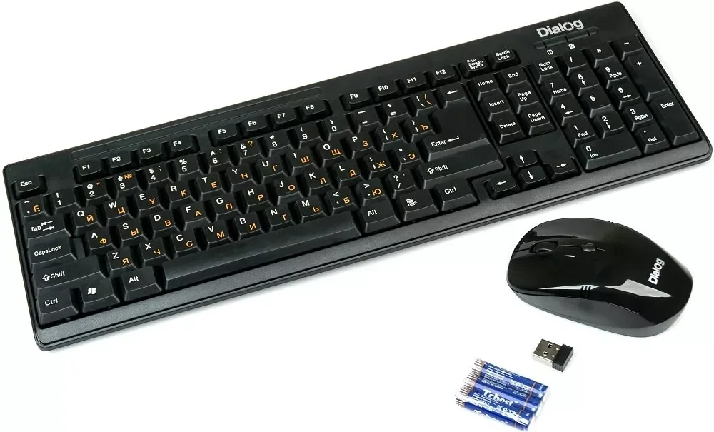 Комплект клавиатура+мышь Dialog KMROP-4010U беспроводной, USB, 1600 DPI, чёрный