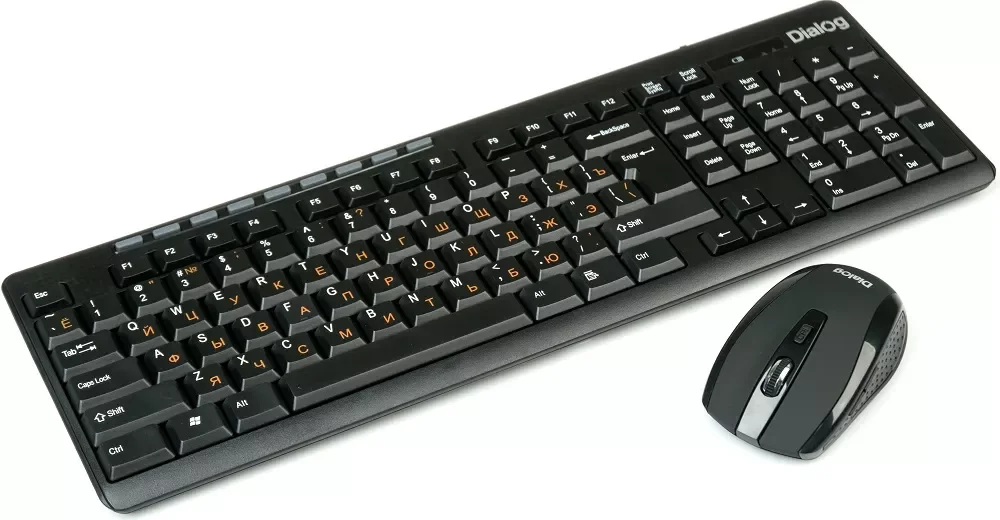 Комплект клавиатура+мышь Dialog Pointer KMROP-4020U беспроводной, USB, 1600 DPI, чёрный