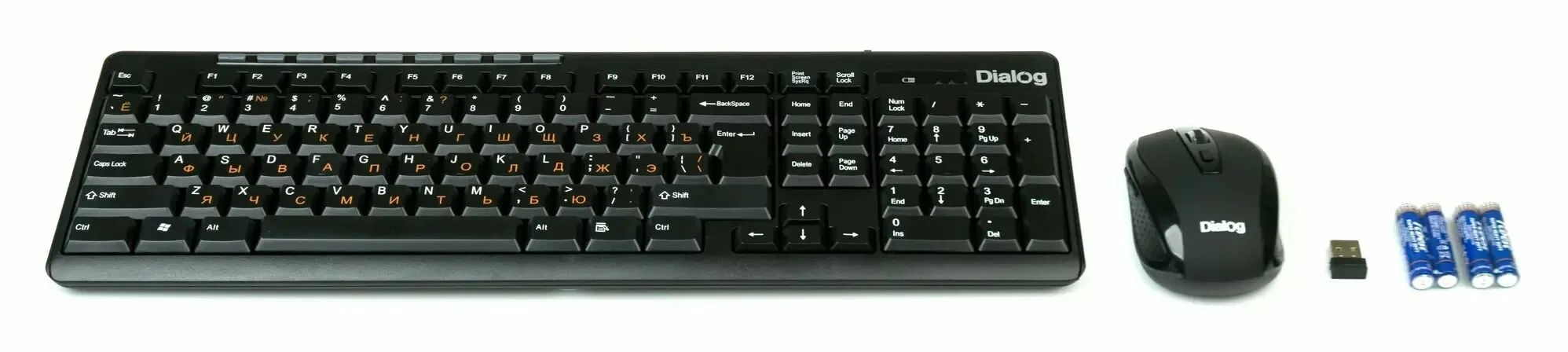 Комплект клавиатура+мышь Dialog Pointer KMROP-4020U беспроводной, USB, 1600 DPI, чёрный