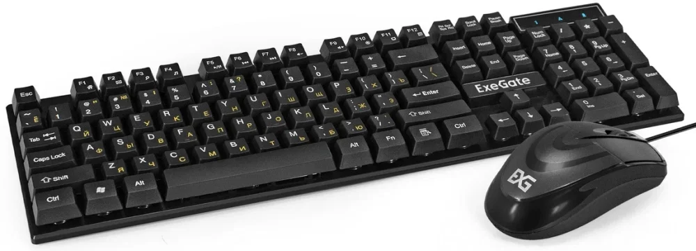 Комплект клавиатура+мышь ExeGate MK110-OEM проводной, USB, 1000 DPI, чёрный