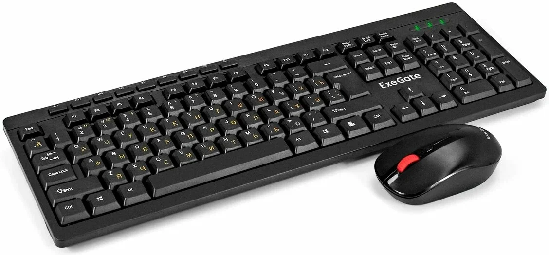 Комплект клавиатура+мышь ExeGate Professional Standard Combo MK260 беспроводной, USB, 1200 DPI, чёрный