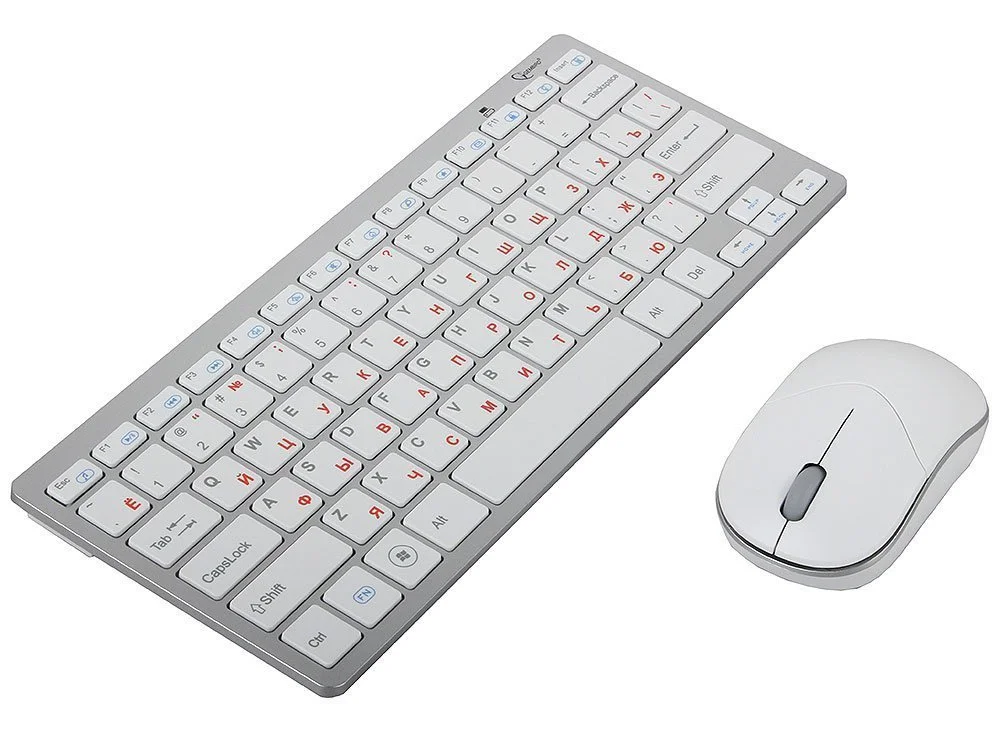 Комплект клавиатура+мышь Gembird KBS-7001-RU беспроводной, USB, 1600 DPI, белый