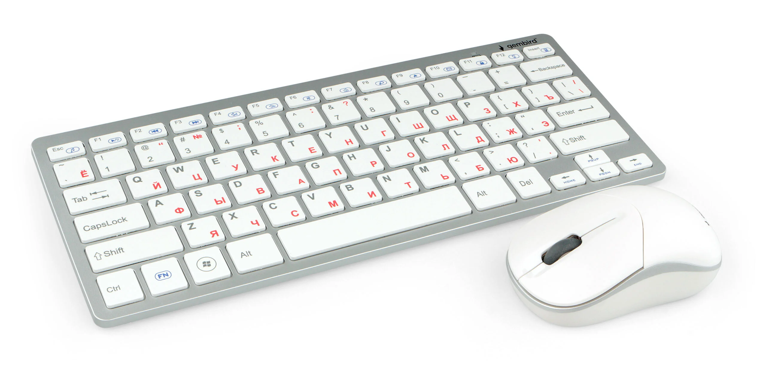 Комплект клавиатура+мышь Gembird KBS-7001-RU беспроводной, USB, 1600 DPI, белый