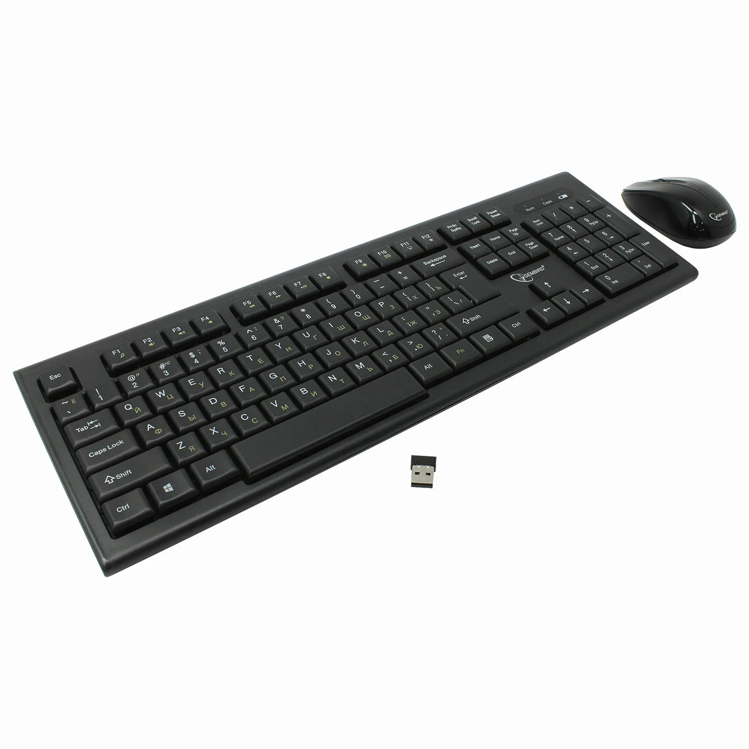 Комплект клавиатура+мышь Gembird KBS-8002 беспроводной, USB, 1000 DPI, чёрный