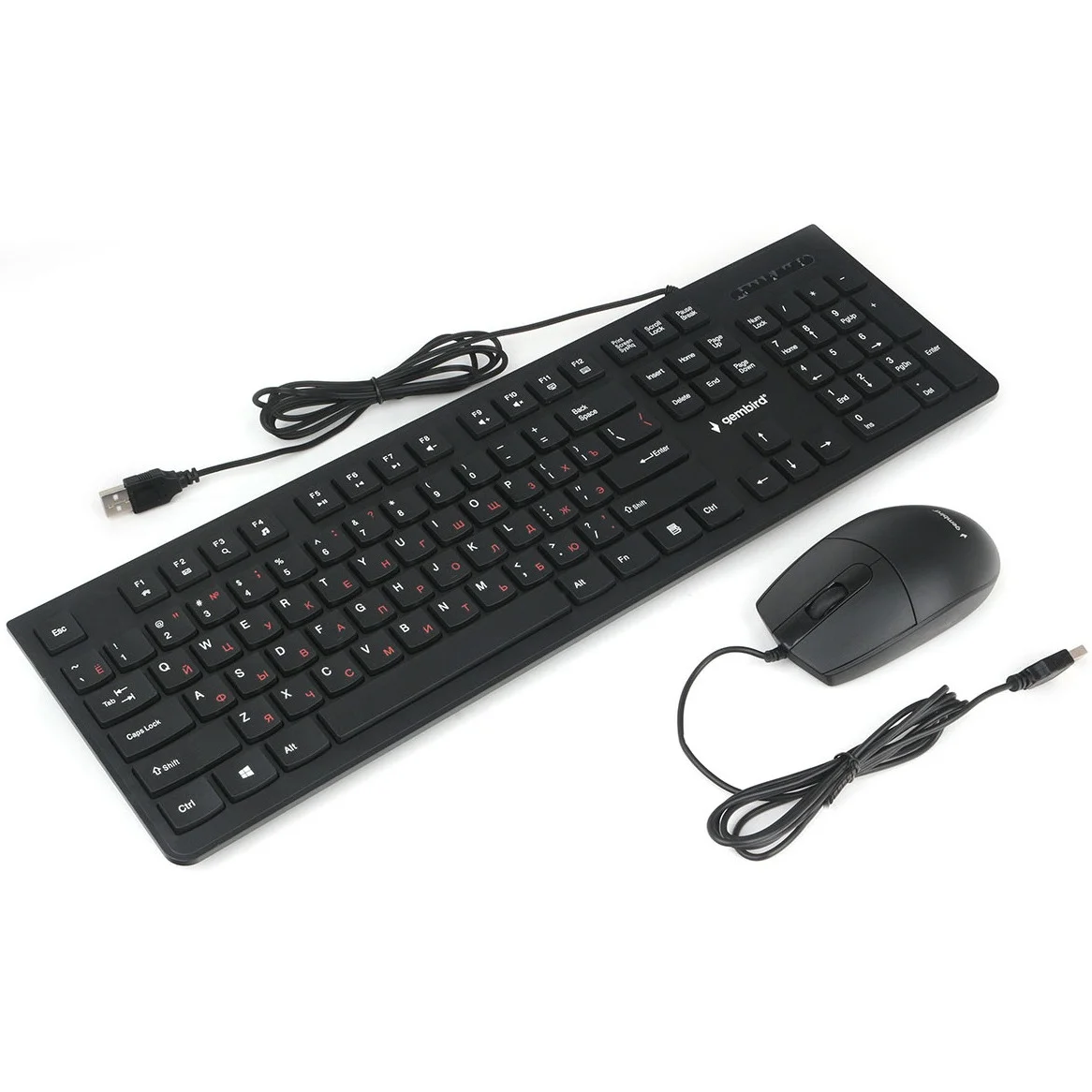Комплект клавиатура+мышь Gembird KBS-9050 проводной, USB, 1000 DPI, чёрный