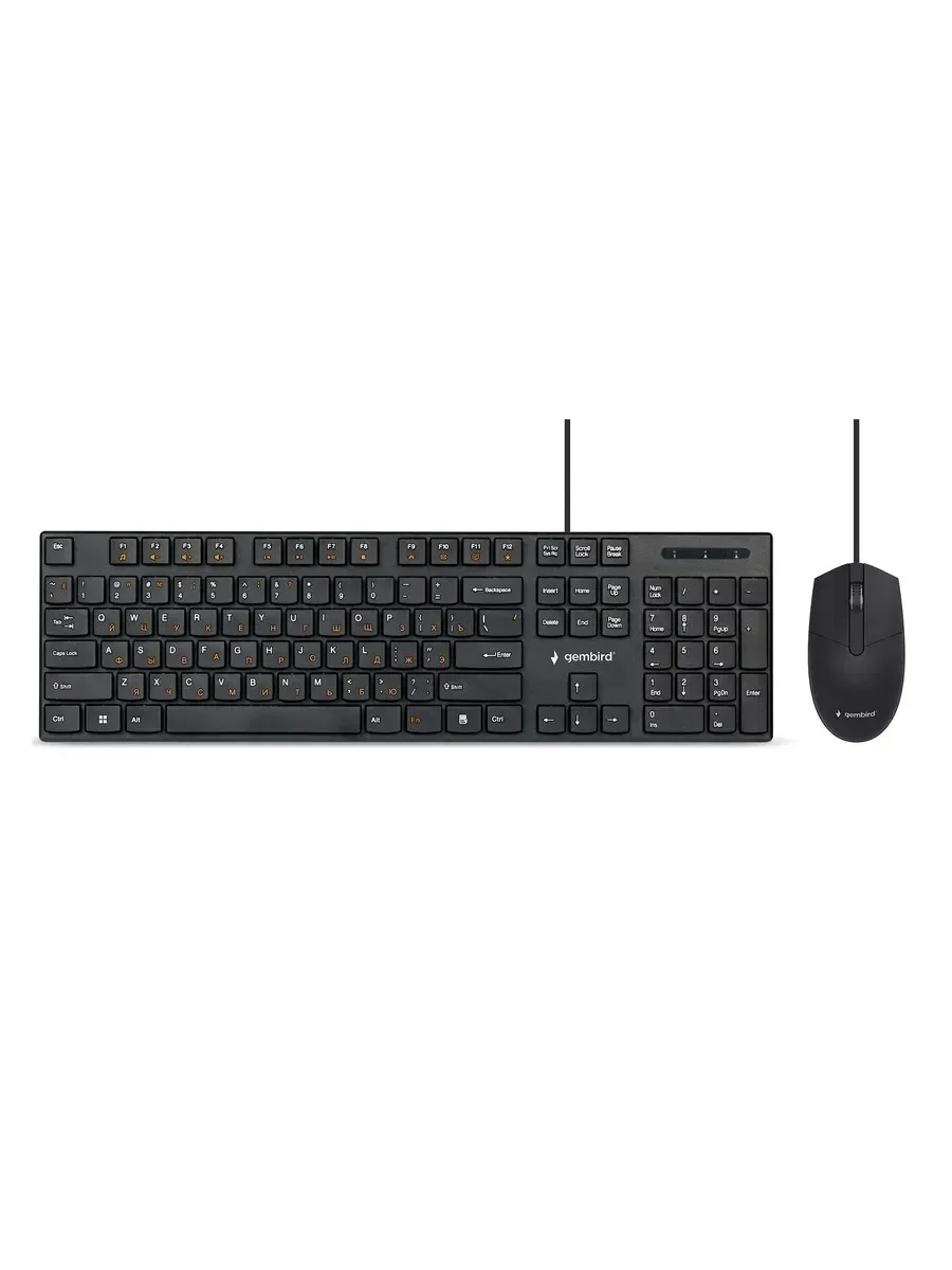 Комплект клавиатура+мышь Gembird KBS-9050 проводной, USB, 1000 DPI, чёрный