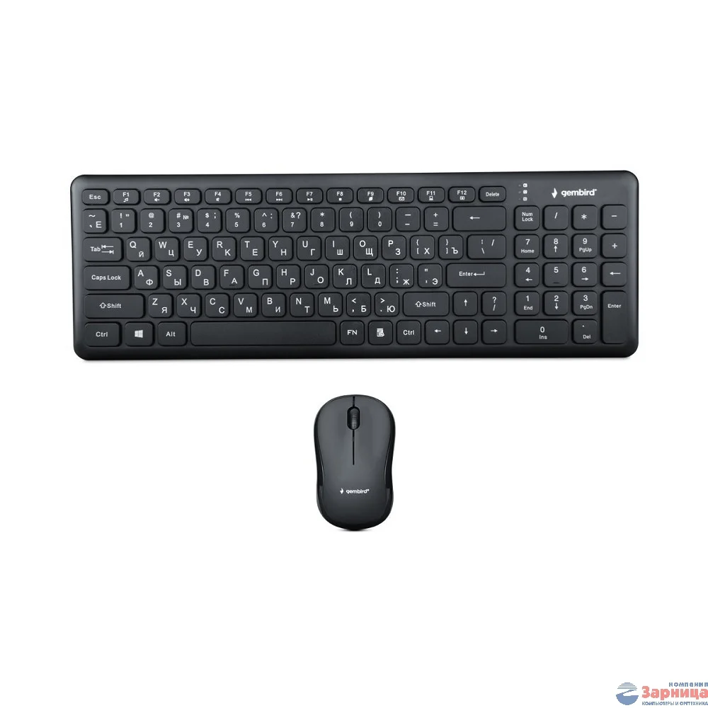 Комплект клавиатура+мышь Gembird KBS-9200 беспроводной, USB, 1000 DPI, чёрный