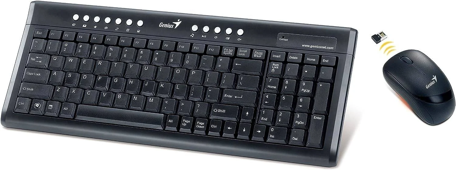 Комплект клавиатура+мышь Genius Luxemate Q8000 беспроводной, USB, 1600 DPI, чёрный