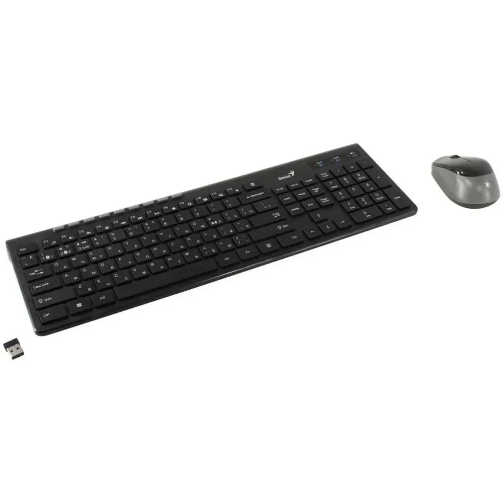 Комплект клавиатура+мышь Genius SlimStar 8230 беспроводной, USB + Bluetooth, 1000 DPI, чёрный