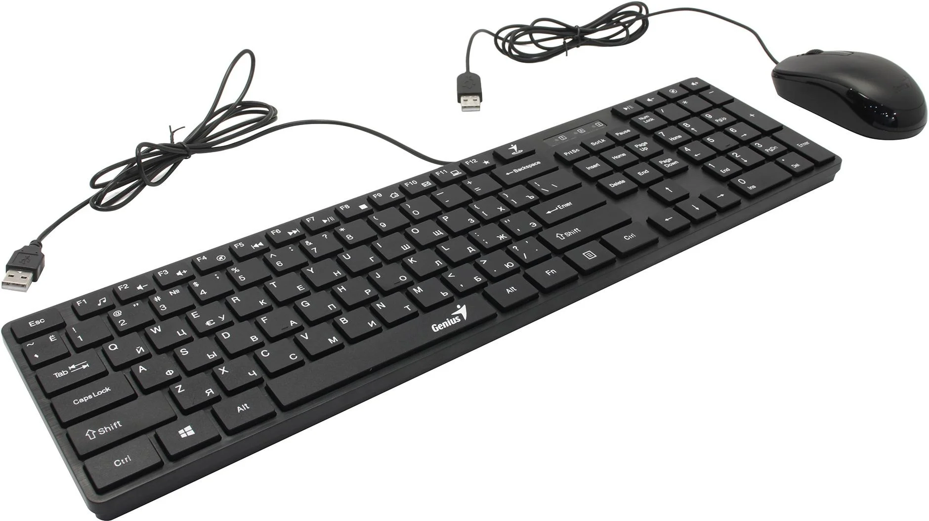 Комплект клавиатура+мышь Genius SlimStar C126 проводной, USB, 1000 DPI, чёрный