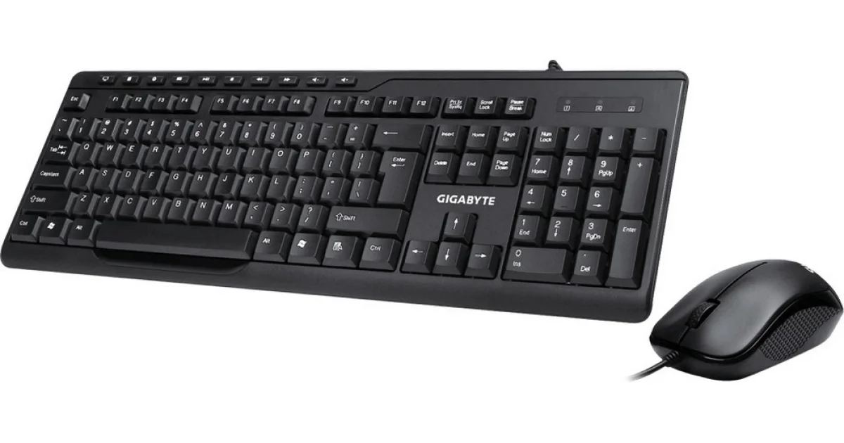 Комплект клавиатура+мышь Gigabyte GK-KM6300 проводной, USB, 1000 DPI, чёрный