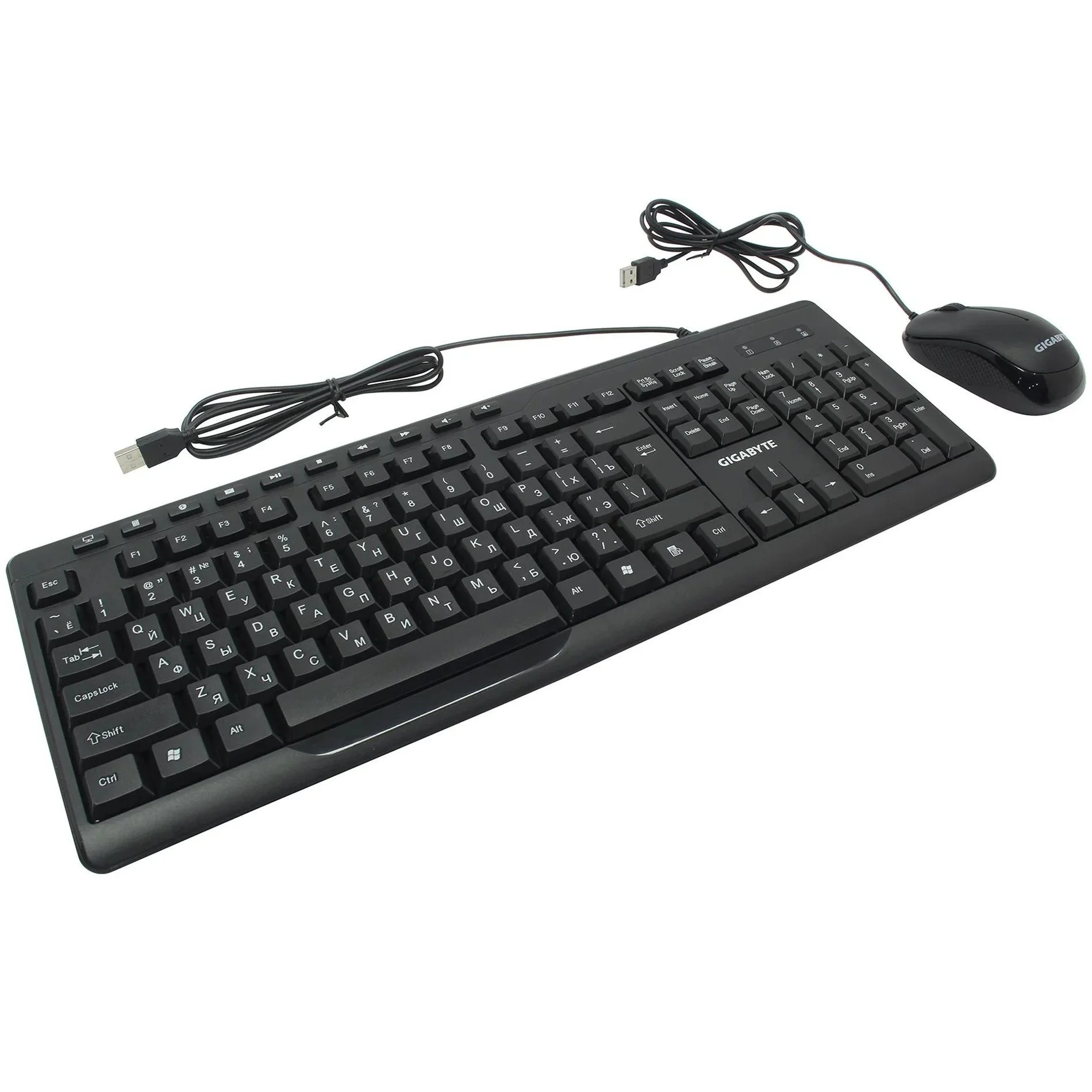 Комплект клавиатура+мышь Gigabyte GK-KM6300 проводной, USB, 1000 DPI, чёрный