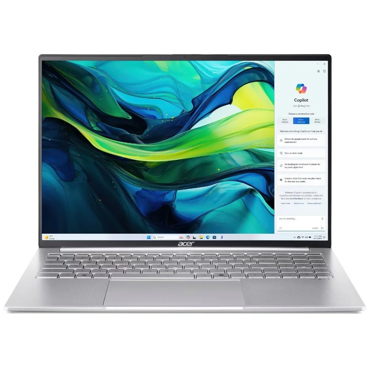 Ноутбук Acer Aspire Lite AL16-52P-52JZ 16" WUXGA IPS, Intel Core i5-1334U, 8Gb, 512GB, no OS, серебр