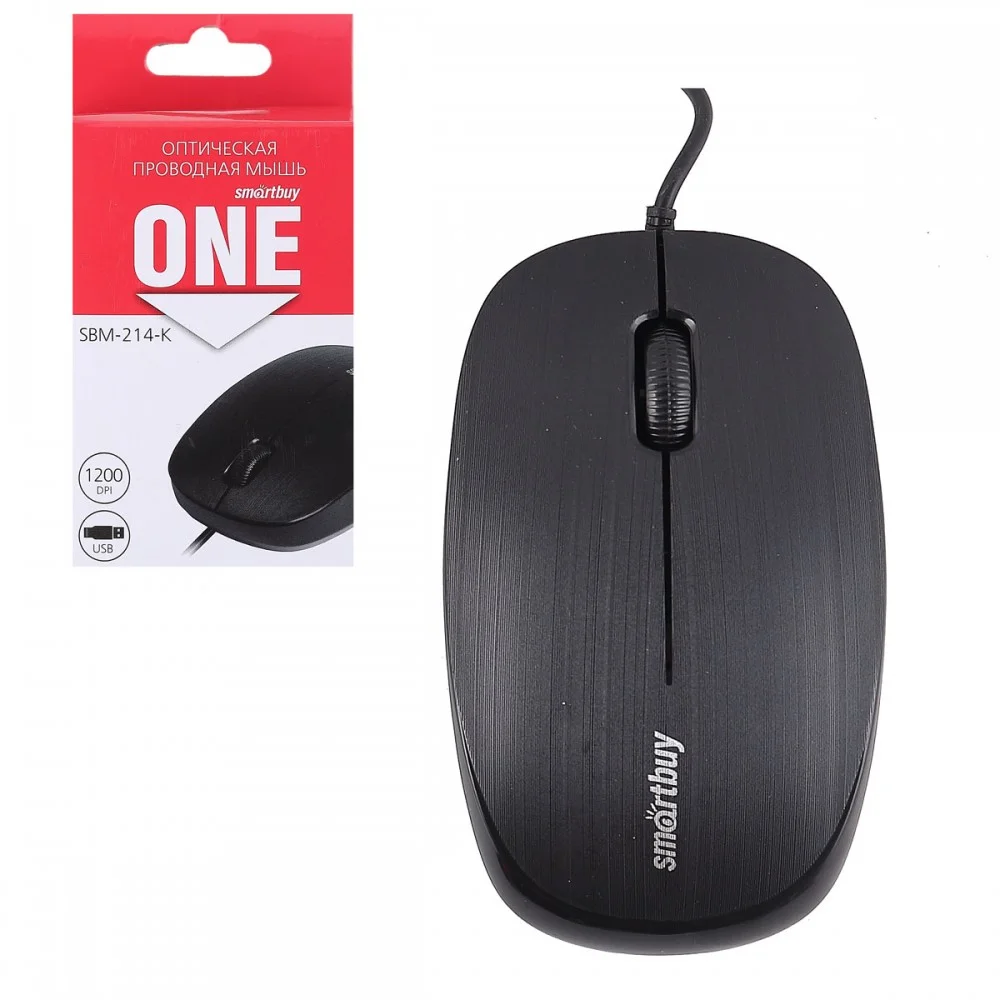 Мышь проводная Smartbuy ONE 214-K черная SBM-214-K