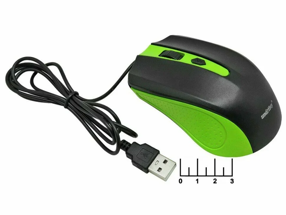Мышь проводная Smartbuy ONE 352 зелено-черная SBM-352-GK