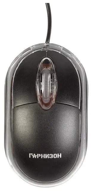 Мышь проводная Гарнизон GM-100 черный, 1000 dpi, USB, кнопки - 3