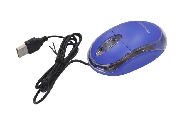 Мышь проводная Гарнизон GM-100B синий, 1000 dpi, USB, кнопки - 3