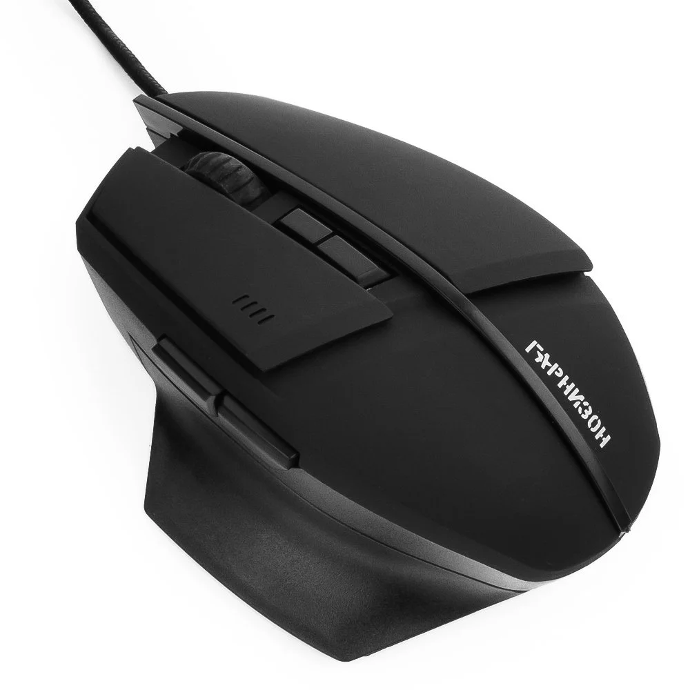 Мышь проводная Гарнизон GM-740G черный, 3200 dpi, USB, кнопки - 7