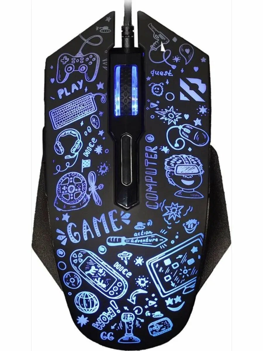 Мышь проводная игровая Smartbuy (SBM-745G-K) RUSH X15 серный