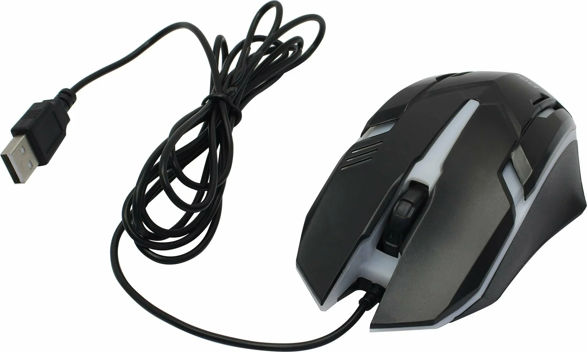 Мышь проводная оптическая Perfeo "GRAF", 3 кн, USB, черный, GAME DESIGN, 7 цв. подсветка, 1000 DPI PF_A4798