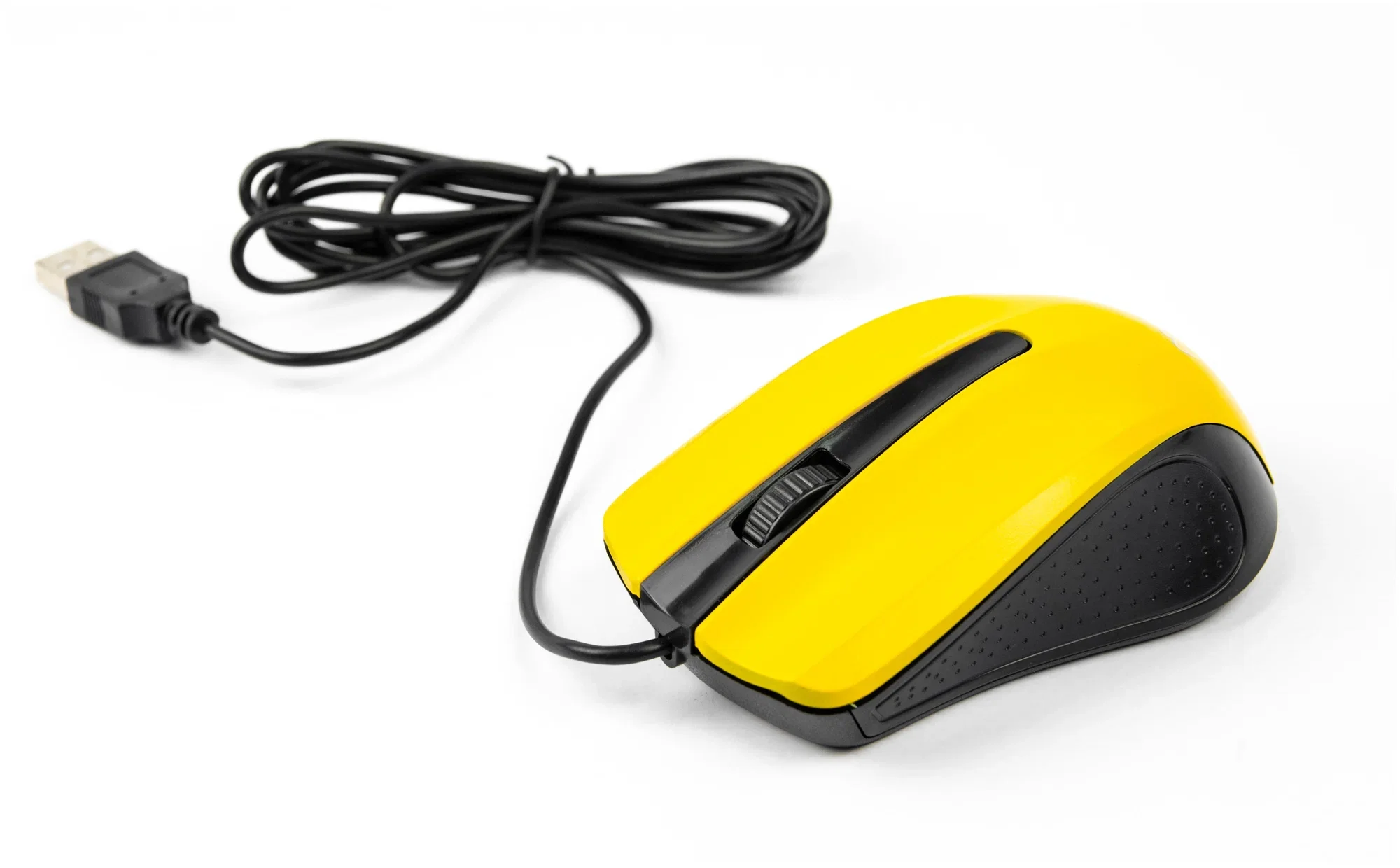 Мышь проводная оптическая Perfeo "RAINBOW", 3 кн, USB, 1,8 м, черный/желтый PF_3443