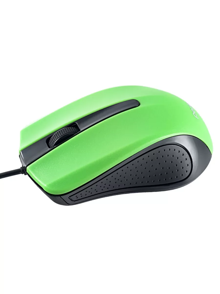 Мышь проводная оптическая Perfeo "RAINBOW", 3 кн, USB, 1,8 м, черный/зеленый PF_3442