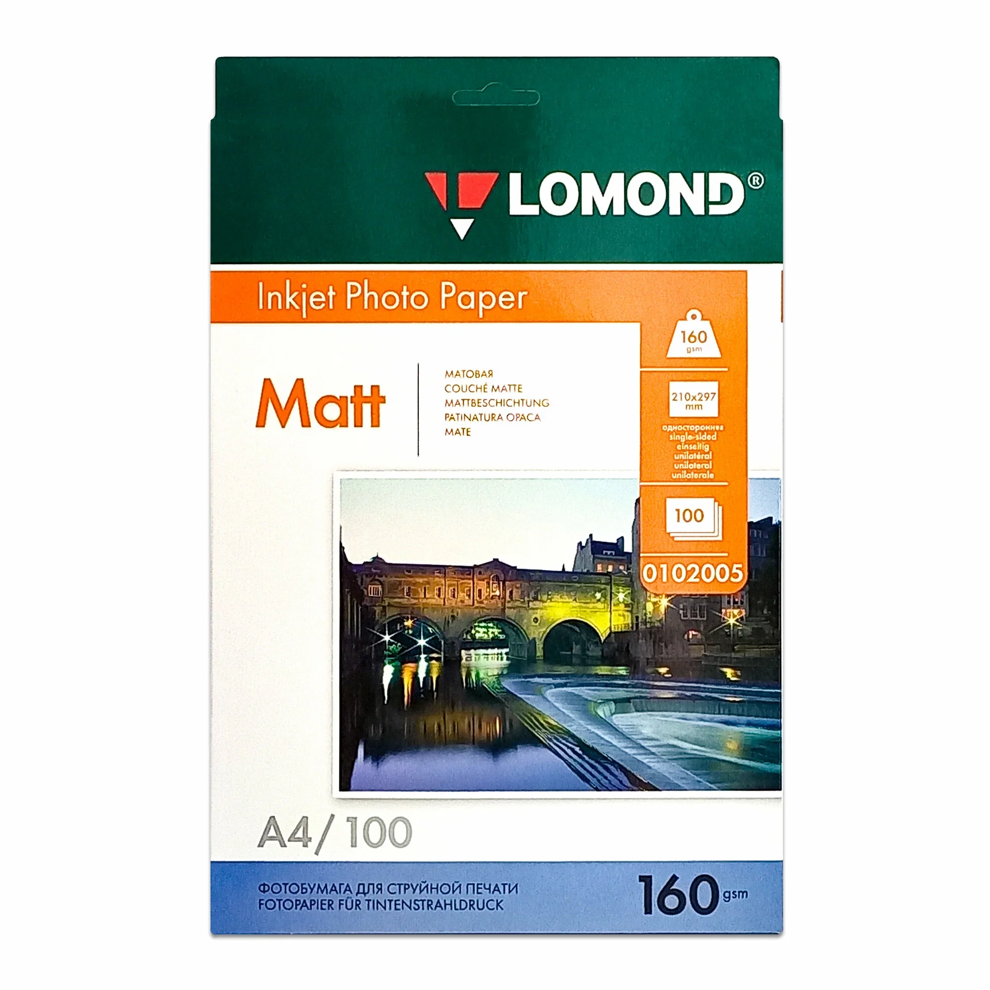 Фотобумага LOMOND 105 г/м2 А4 односторонняя матовая 100 л.