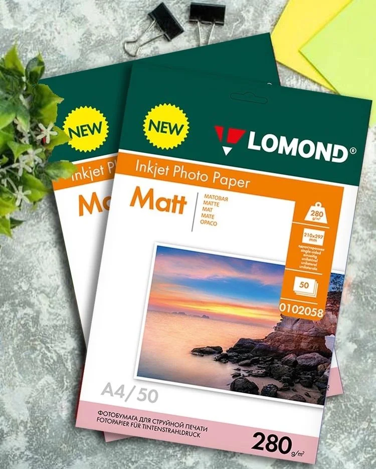 Фотобумага LOMOND  280 г/м2 А4 односторонняя   матовая  50 л.