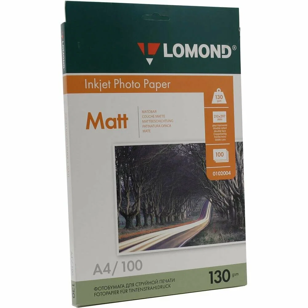 Фотобумага LOMOND Двусторонняя Матовая/Матовая A4/130/100л.
