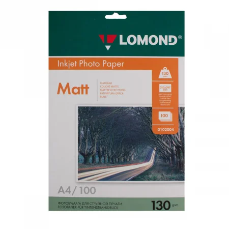 Фотобумага LOMOND Двусторонняя Матовая/Матовая A4/130/100л.