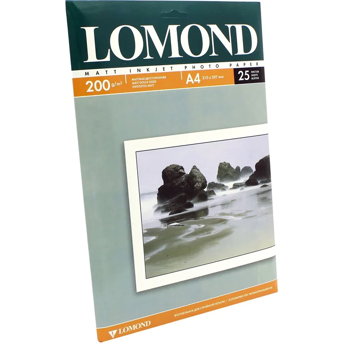 Фотобумага LOMOND Двусторонняя Матовая/Матовая A4/200/25л.