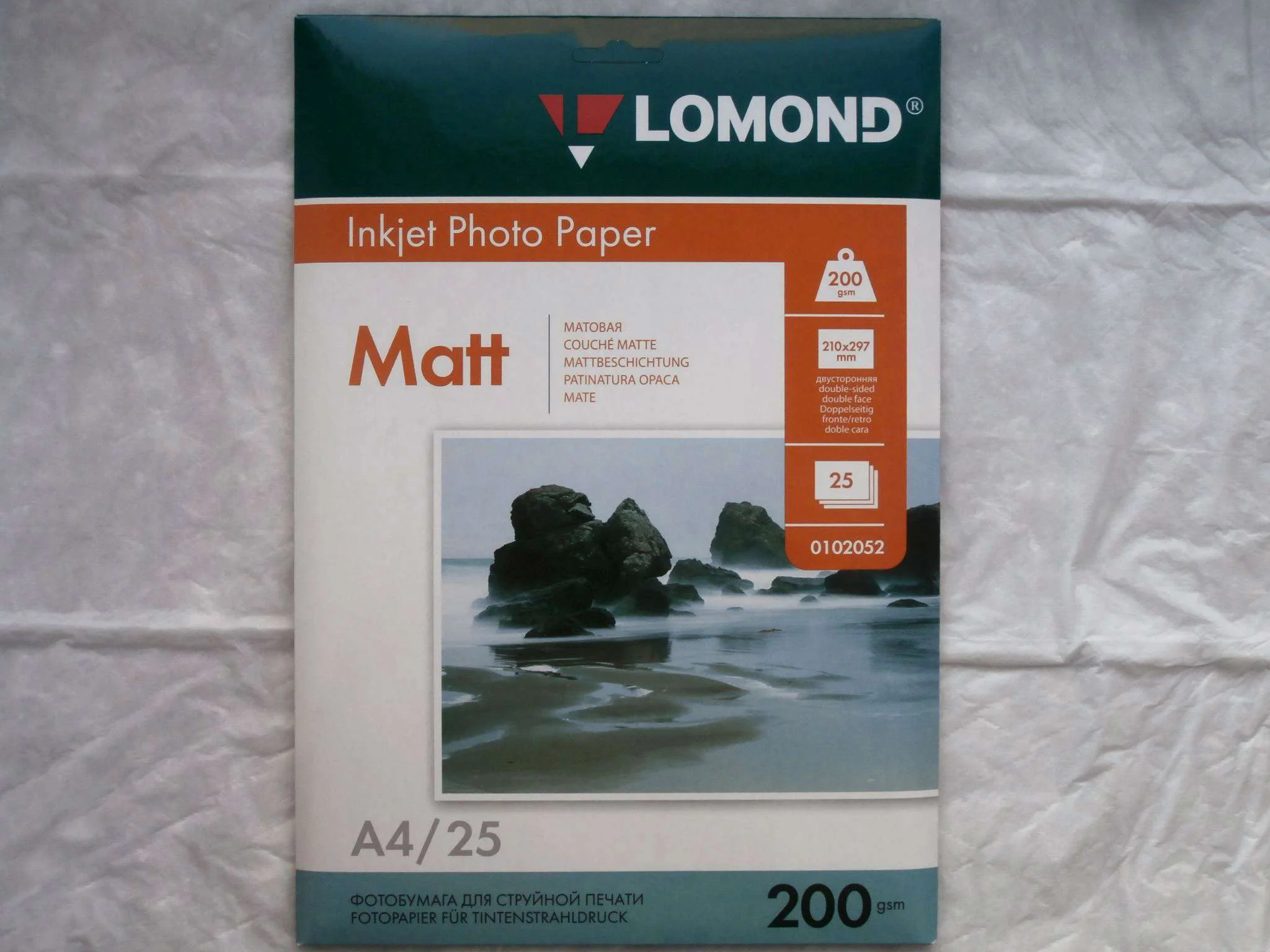 Фотобумага LOMOND Двусторонняя Матовая/Матовая A4/200/25л.