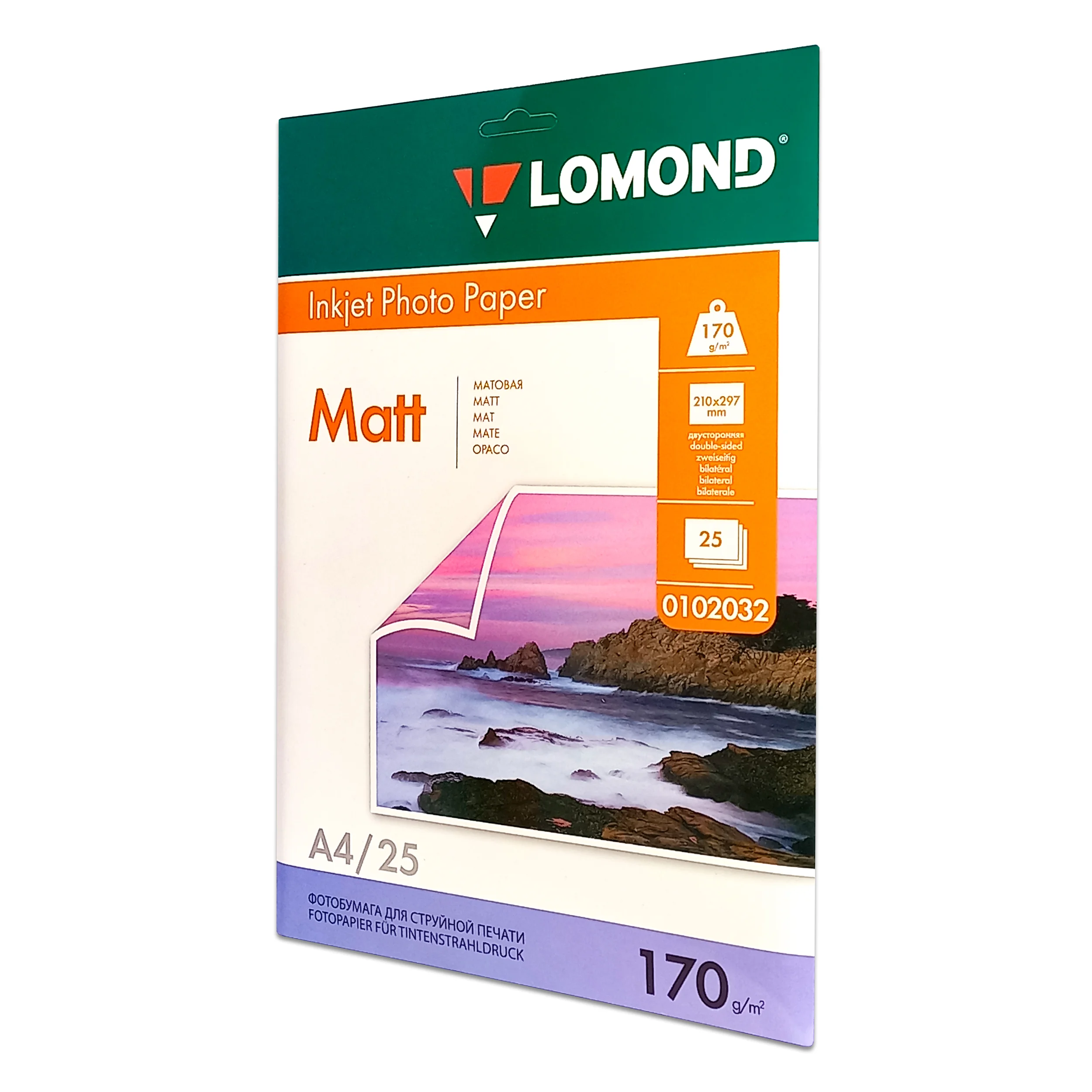 Фотобумага LOMOND Двусторонняя Матовая/Матовая A4/170/25л.
