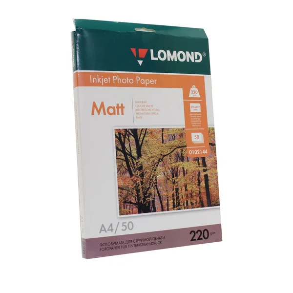 Фотобумага LOMOND двусторонняя, матовая/матовая, A4, 220 г/м2, 50 листов.