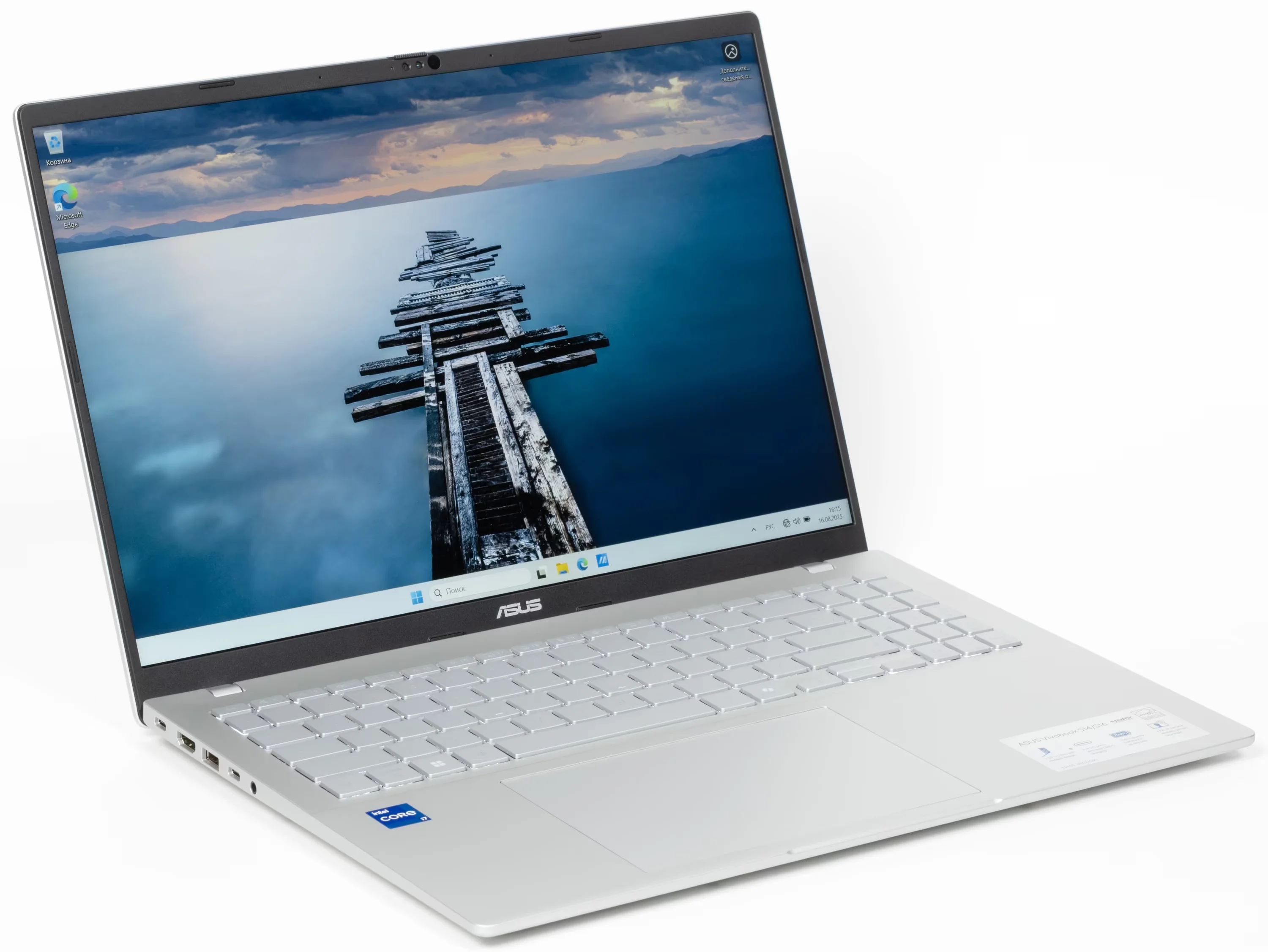Ноутбук Asus VivoBook S16 S3607AA-SH097 Core Ultra 5 325 16Gb SSD1Tb Intel Graphics 16" OLED WUXGA (1920x1200) без ОС silver WiFi BT Cam (90NB1731-M00