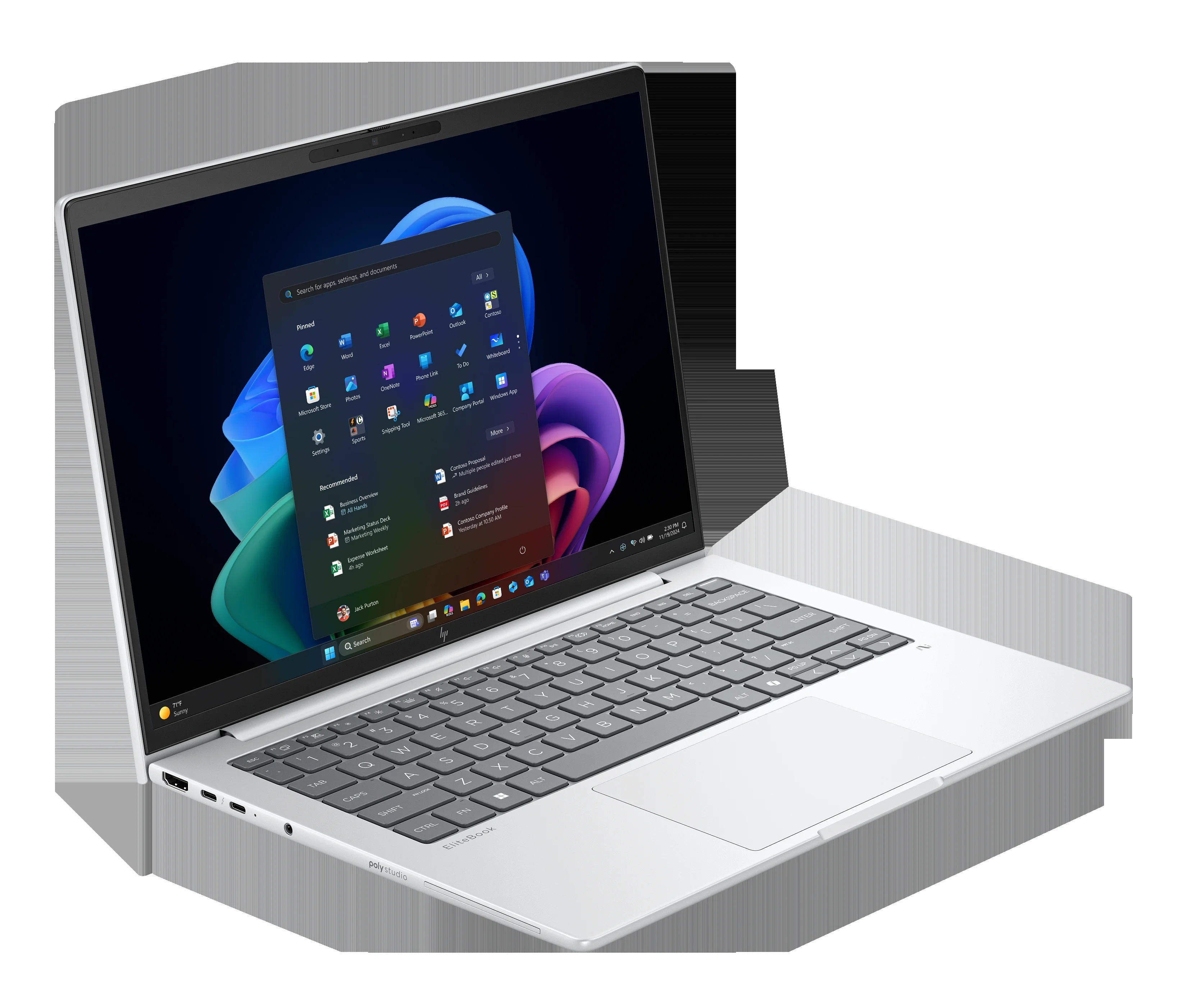 Ноутбук HP EliteBook 8 G1i Core Ultra 7 268V 32Gb SSD512Gb Intel Graphics 14" IPS Touch WUXGA (1920x1200) Windows 11 Home silver WiFi BT Cam (C6SA9UC)