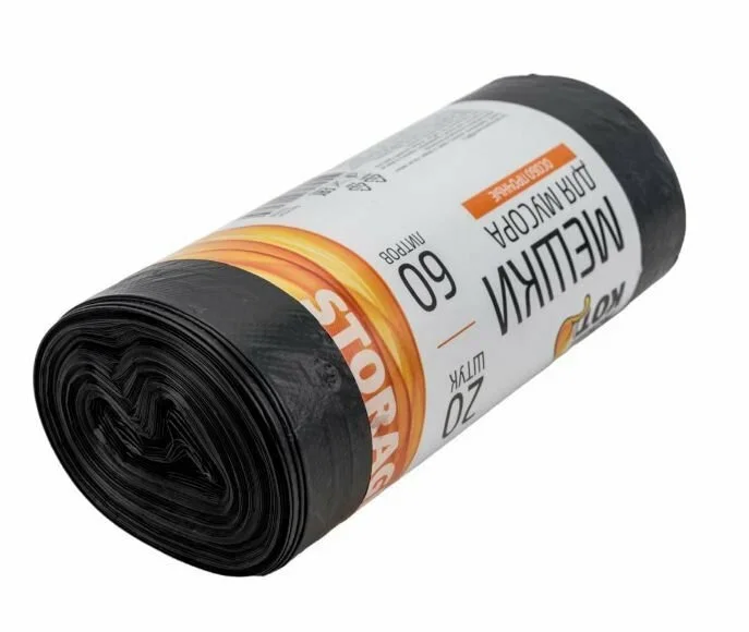 СКР Мешки д/мусора "РЫЖИЙ КОТ" 60л (20шт./рул.) особо прочные, ПНД, черные