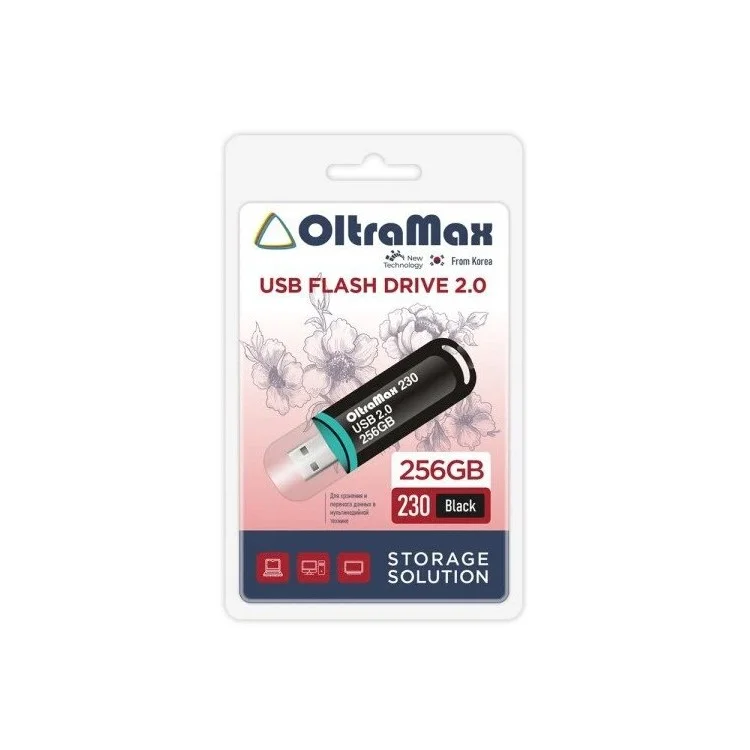 Флешка USB OltraMax 256Gb 230 Black 2.0 OM-256Gb-230 черный