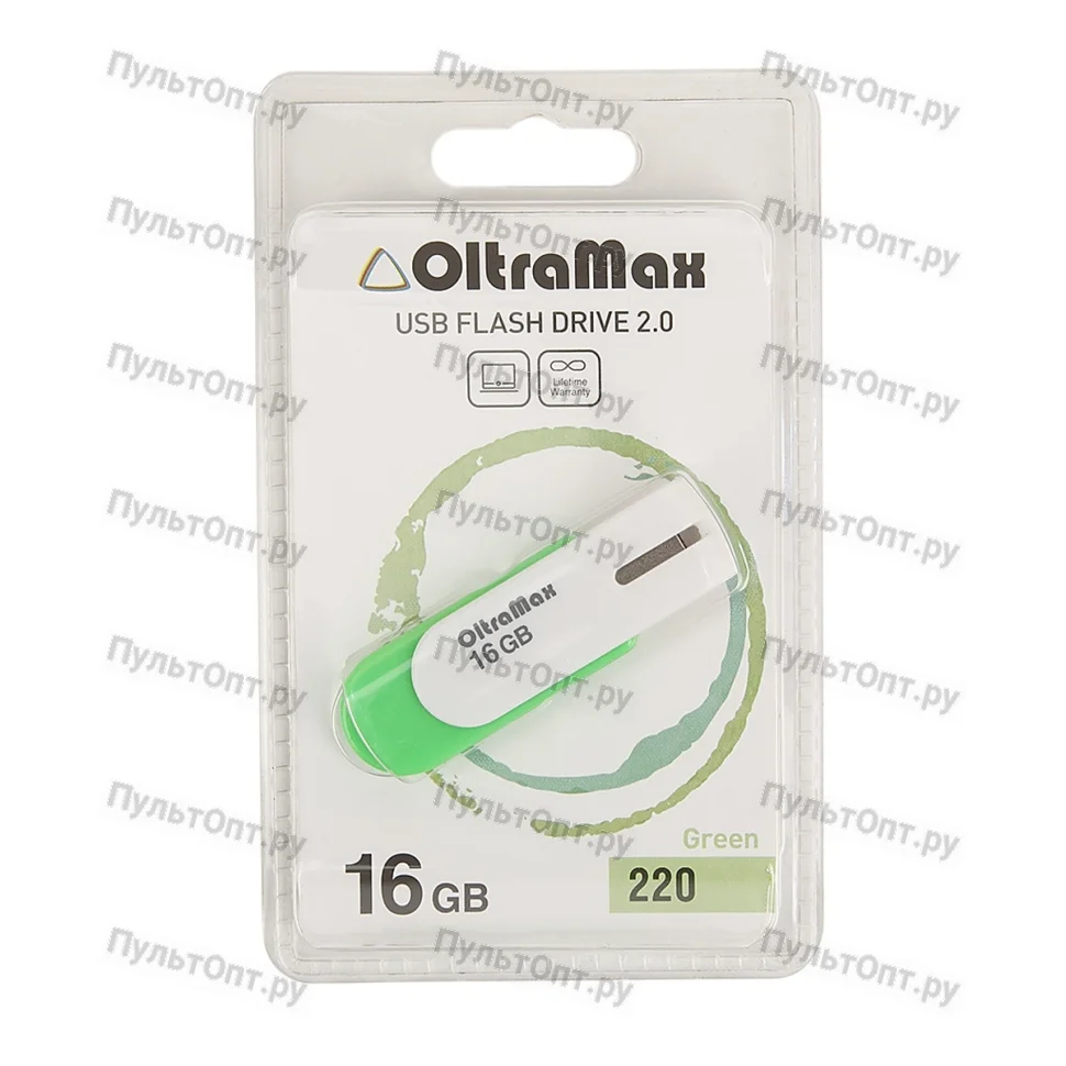 Флешка USB OltraMax OM-16Gb-220-зеленый