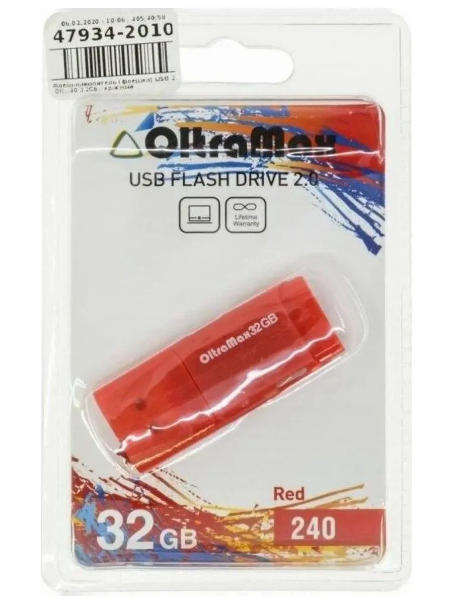 Флешка USB OltraMax OM-32Gb-240-красный