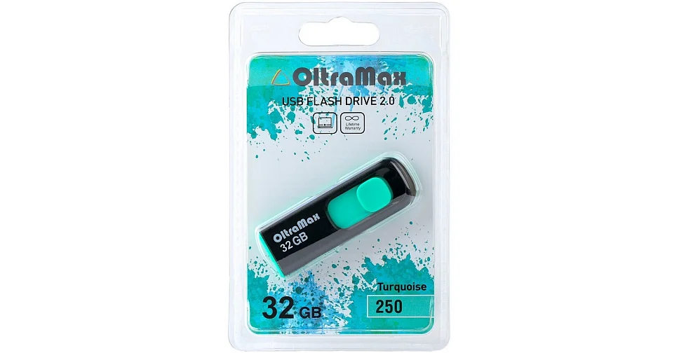 Флешка USB OltraMax OM-32Gb-250-бирюзовый