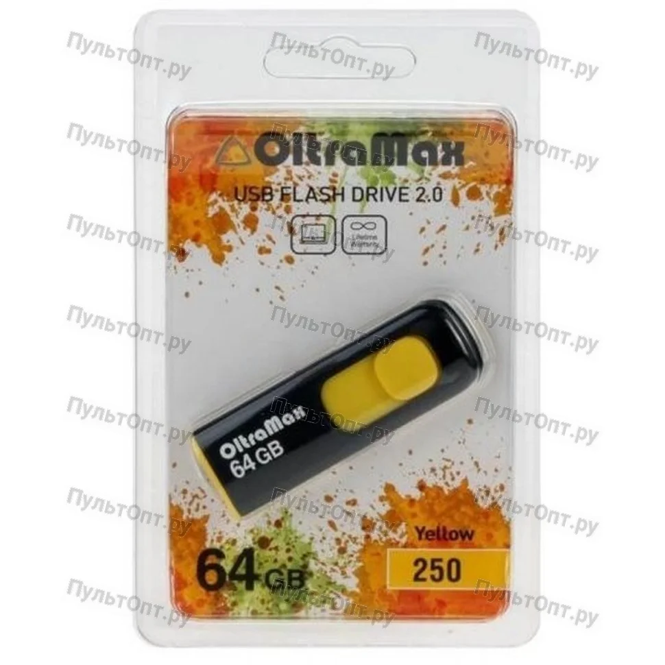 Флешка USB OltraMax OM-32Gb-250-желтый
