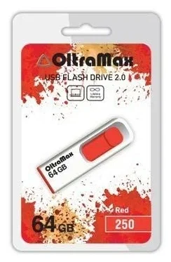 Флешка USB OltraMax OM-64Gb-250-красный