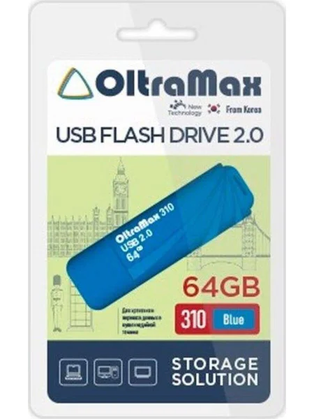 Флешка USB OltraMax OM-64Gb-310-Blue