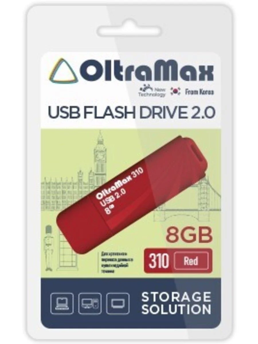 Флешка USB OltraMax OM-64Gb-310-Red