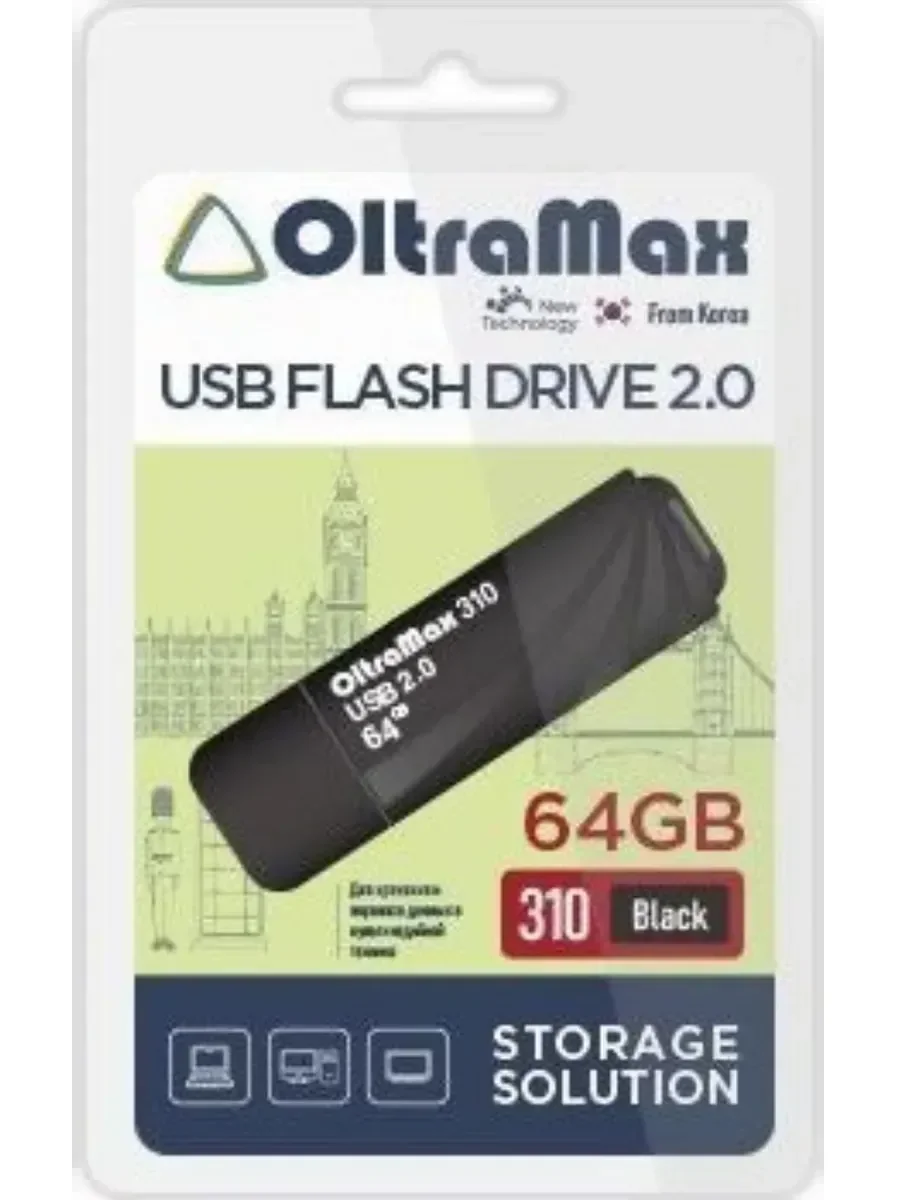 Флешка USB OltraMax OM-64Gb-310-черный