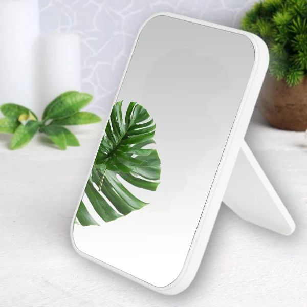 СКР Зеркало косметическое настольное, 14*20 см, цвет: белый