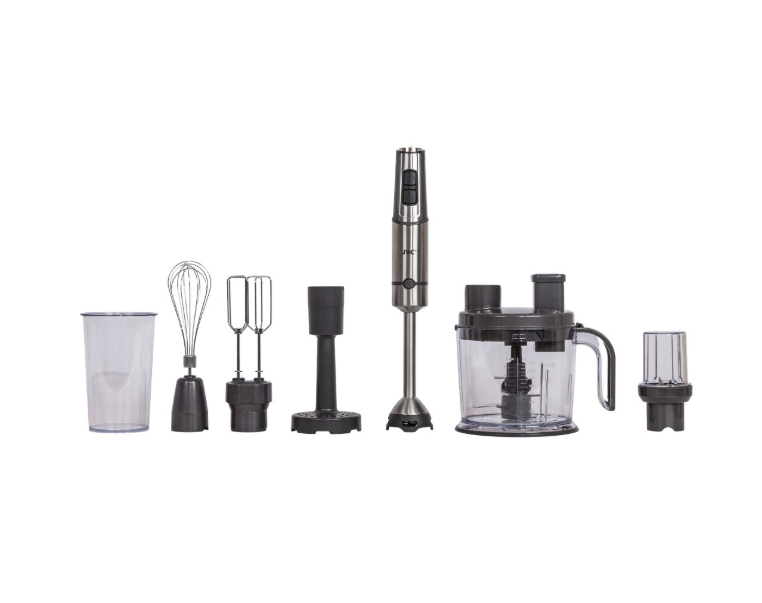 Блендер погружной JVC JK-HB5142 grey, 1800Вт 800мл стакан 15 скор. 10 насадок